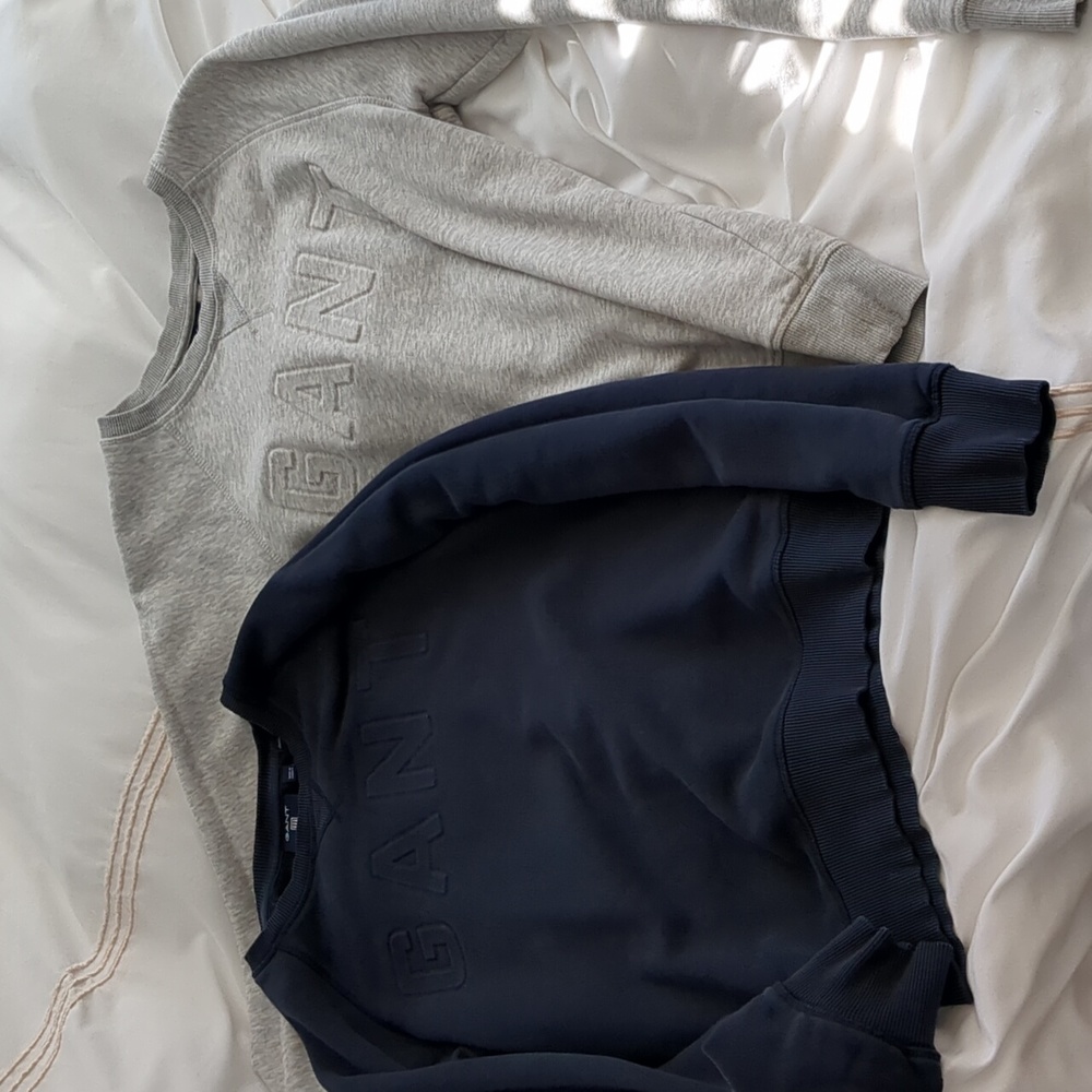 Gant Crewneck Sweaters Gray and Navy Small